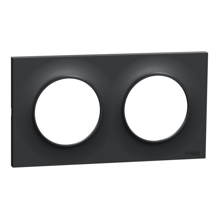 Odace Styl - Plaque 2 Postes Horizontaux Ou Verticaux Entraxe 71Mm Anthracite