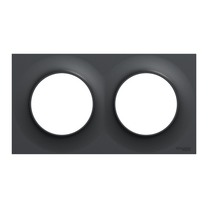 Odace Styl - Plaque 2 Postes Horizontaux Ou Verticaux Entraxe 71Mm Anthracite