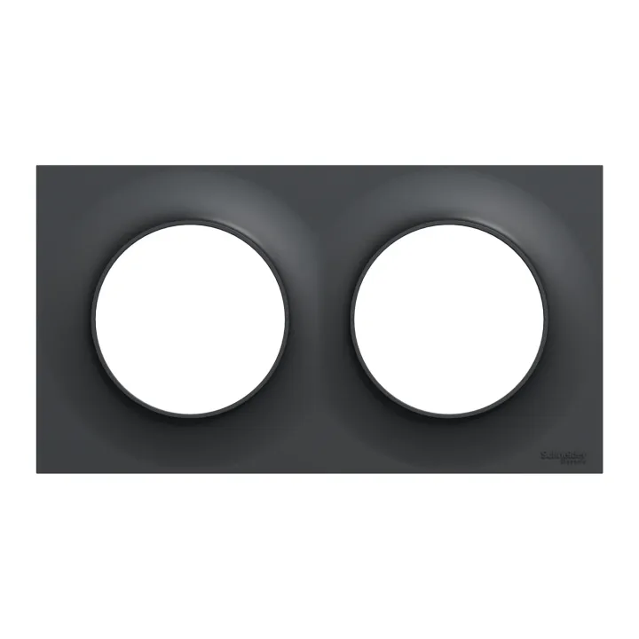 Odace Styl - Plaque 2 Postes Horizontaux Ou Verticaux Entraxe 71Mm Anthracite