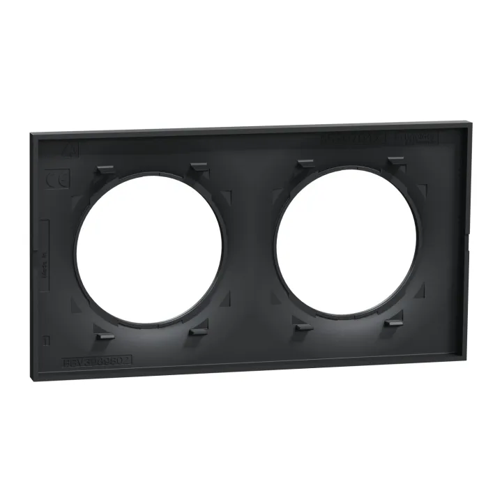 Odace Styl - Plaque 2 Postes Horizontaux Ou Verticaux Entraxe 71Mm Anthracite
