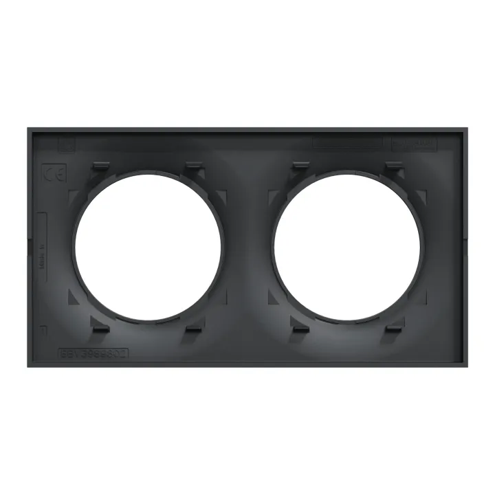 Odace Styl - Plaque 2 Postes Horizontaux Ou Verticaux Entraxe 71Mm Anthracite