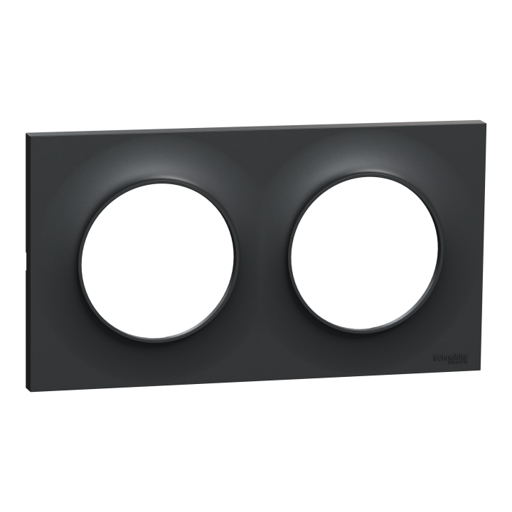 Odace Styl - Plaque 2 Postes Horizontaux Ou Verticaux Entraxe 71Mm Anthracite