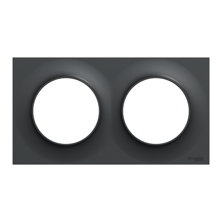 Odace Styl - Plaque 2 Postes Horizontaux Ou Verticaux Entraxe 71Mm Anthracite