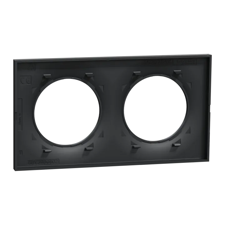 Odace Styl - Plaque 2 Postes Horizontaux Ou Verticaux Entraxe 71Mm Anthracite