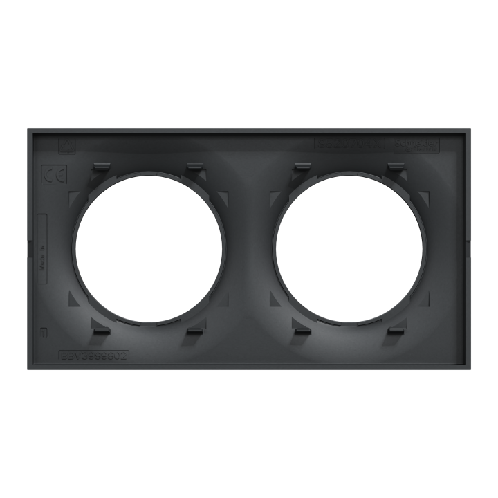 Odace Styl - Plaque 2 Postes Horizontaux Ou Verticaux Entraxe 71Mm Anthracite