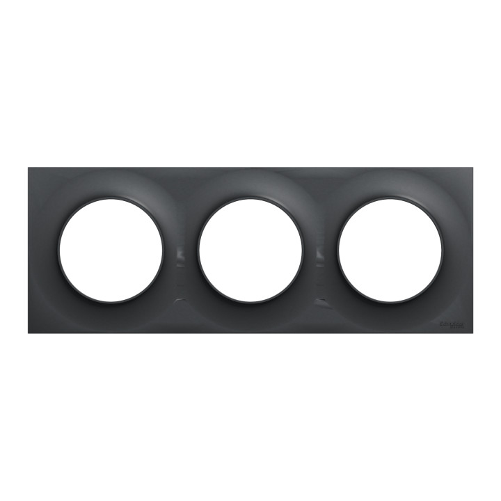Odace Styl - Plaque 3 Postes Horizontaux Ou Verticaux Entraxe 71Mm Anthracite
