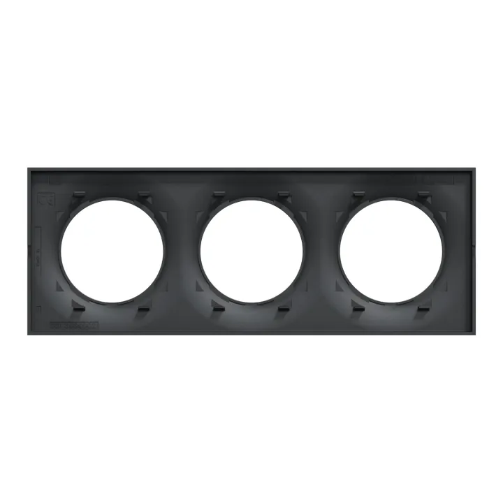 Odace Styl - Plaque 3 Postes Horizontaux Ou Verticaux Entraxe 71Mm Anthracite