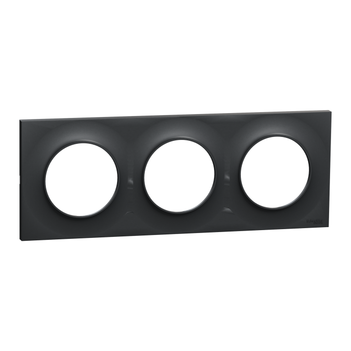 Odace Styl - Plaque 3 Postes Horizontaux Ou Verticaux Entraxe 71Mm Anthracite