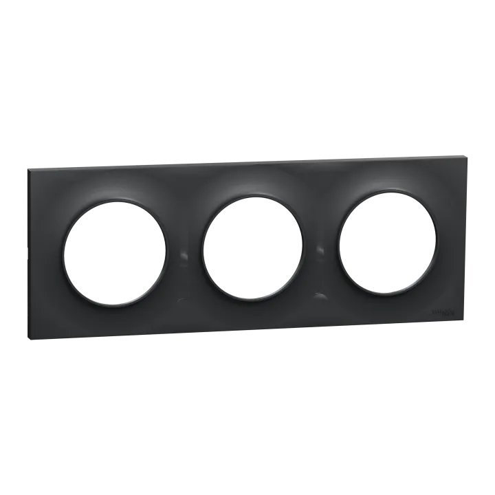 Odace Styl - Plaque 3 Postes Horizontaux Ou Verticaux Entraxe 71Mm Anthracite