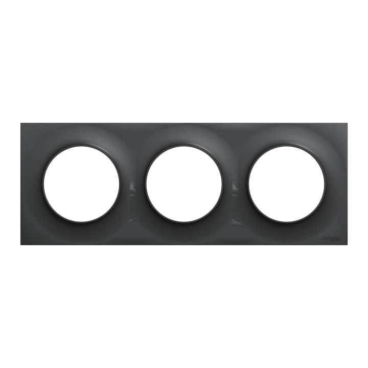 Odace Styl - Plaque 3 Postes Horizontaux Ou Verticaux Entraxe 71Mm Anthracite