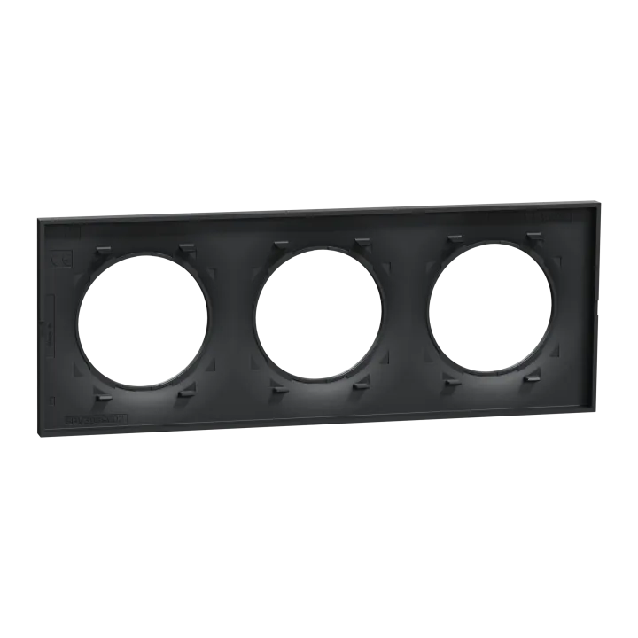 Odace Styl - Plaque 3 Postes Horizontaux Ou Verticaux Entraxe 71Mm Anthracite