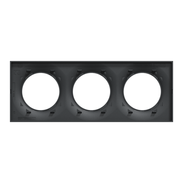 Odace Styl - Plaque 3 Postes Horizontaux Ou Verticaux Entraxe 71Mm Anthracite