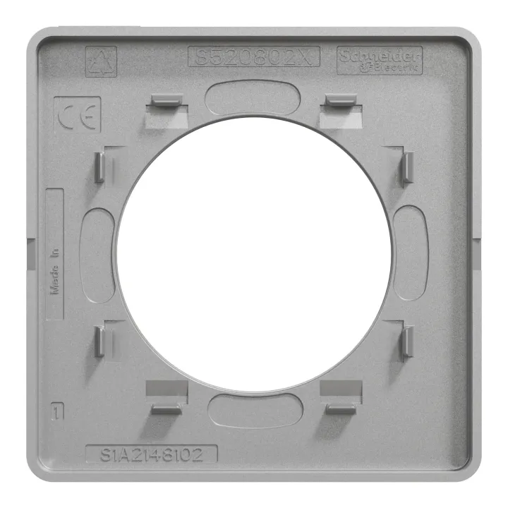 Odace Touch - Plaque 1 Poste Aluminium Brossé Avec Liseré Aluminium