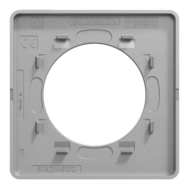 Odace Touch - plaque 1 poste aluminium brossé avec liseré aluminium