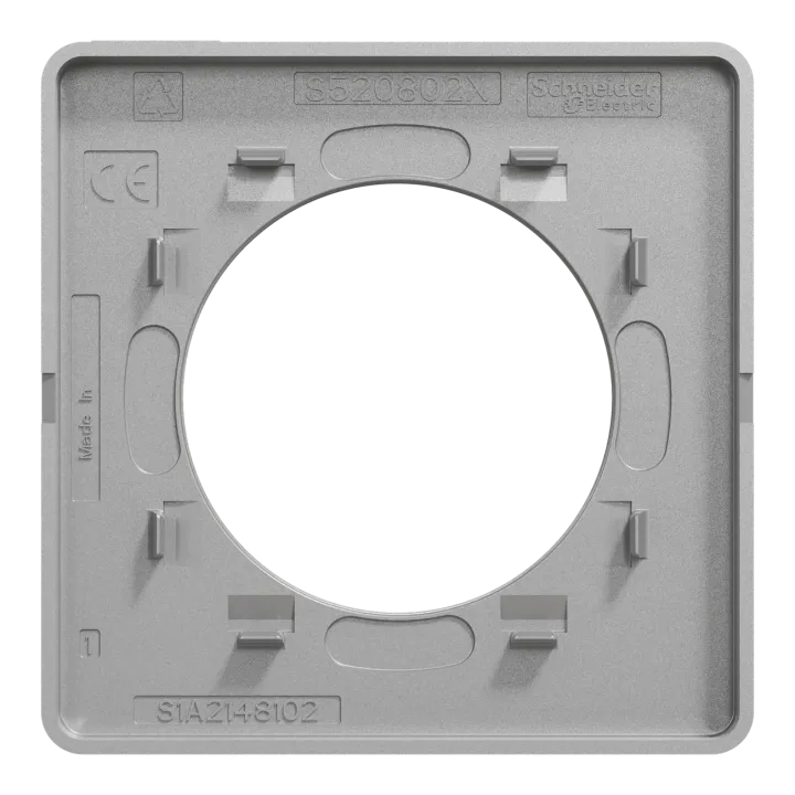 Odace Touch - Plaque 1 Poste Aluminium Brossé Avec Liseré Aluminium