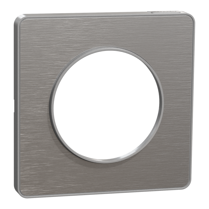 Odace Touch - plaque 1 poste aluminium brossé avec liseré aluminium
