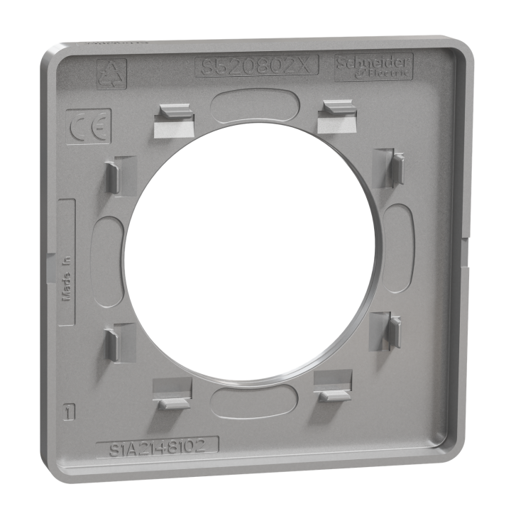 Odace Touch - plaque 1 poste aluminium brossé avec liseré aluminium