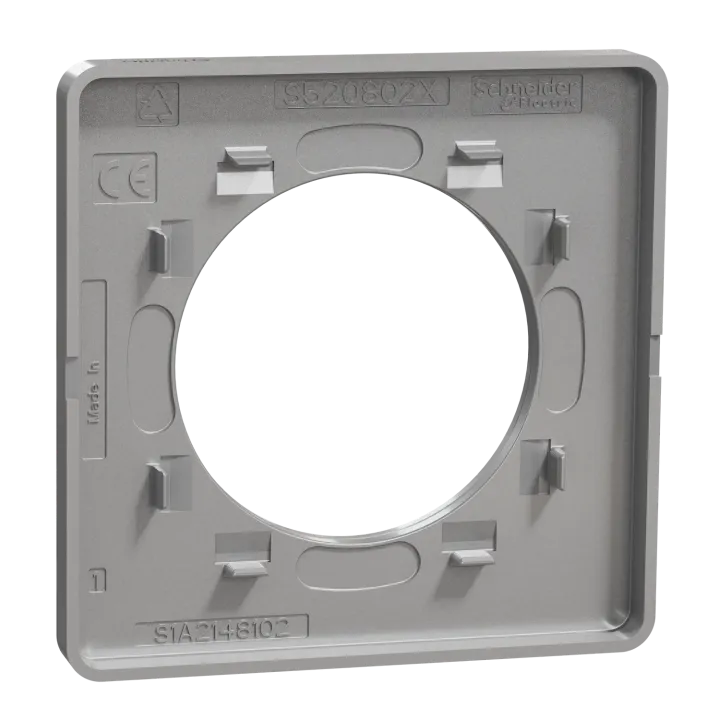 Odace Touch - Plaque 1 Poste Aluminium Brossé Avec Liseré Aluminium