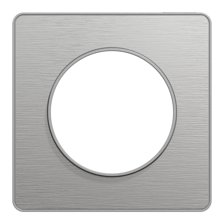 Odace Touch - plaque 1 poste aluminium brossé avec liseré aluminium