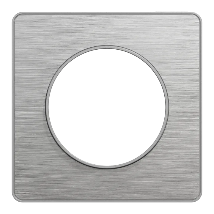 Odace Touch - Plaque 1 Poste Aluminium Brossé Avec Liseré Aluminium