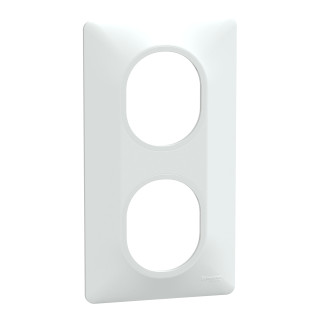 Ovalis - Plaque De Finition - 2 Postes Vertical - Entraxe 71 Mm - Blanc