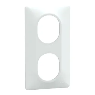 Ovalis - Plaque De Finition - 2 Postes Vertical - Entraxe 71 Mm - Blanc