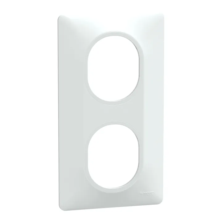 Ovalis - Plaque De Finition - 2 Postes Vertical - Entraxe 71 Mm - Blanc