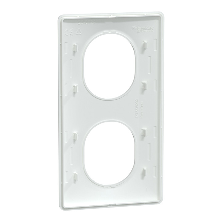 Ovalis - Plaque De Finition - 2 Postes Vertical - Entraxe 71 Mm - Blanc