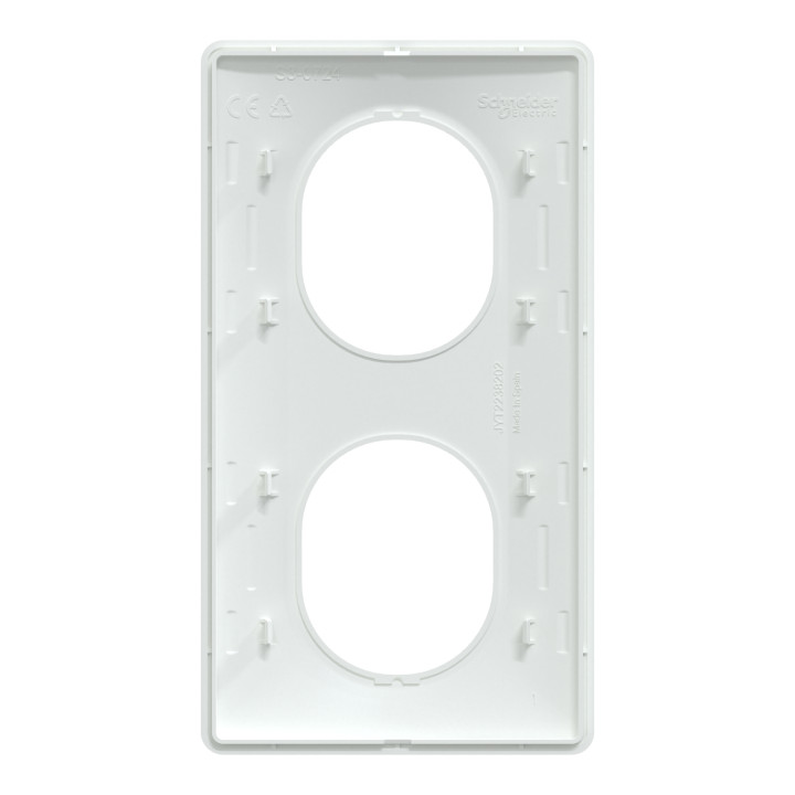 Ovalis - Plaque De Finition - 2 Postes Vertical - Entraxe 71 Mm - Blanc