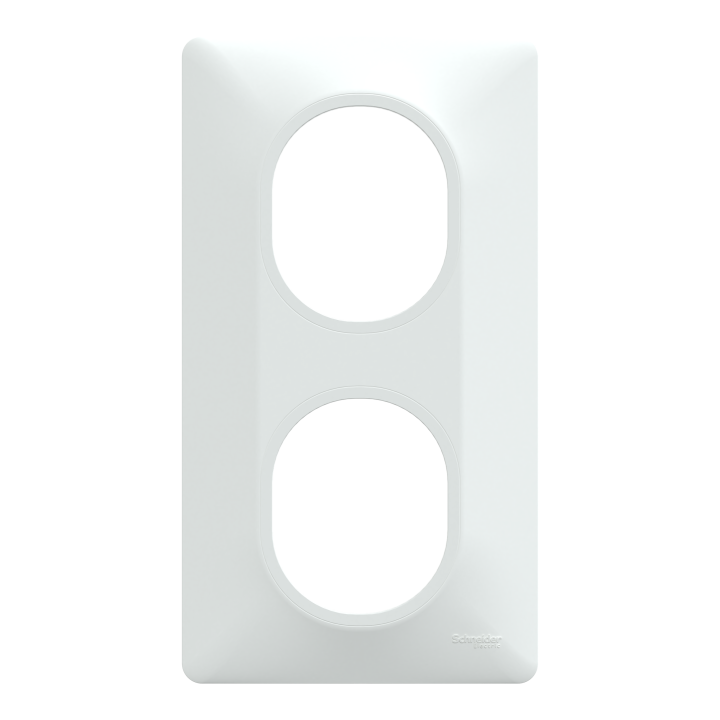 Ovalis - Plaque De Finition - 2 Postes Vertical - Entraxe 71 Mm - Blanc