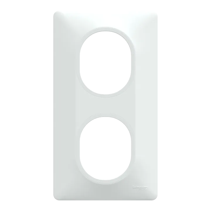 Ovalis - Plaque De Finition - 2 Postes Vertical - Entraxe 71 Mm - Blanc