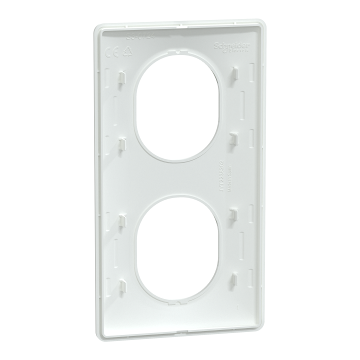 Ovalis - Plaque De Finition - 2 Postes Vertical - Entraxe 71 Mm - Blanc