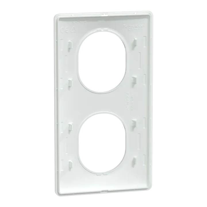 Ovalis - Plaque De Finition - 2 Postes Vertical - Entraxe 71 Mm - Blanc