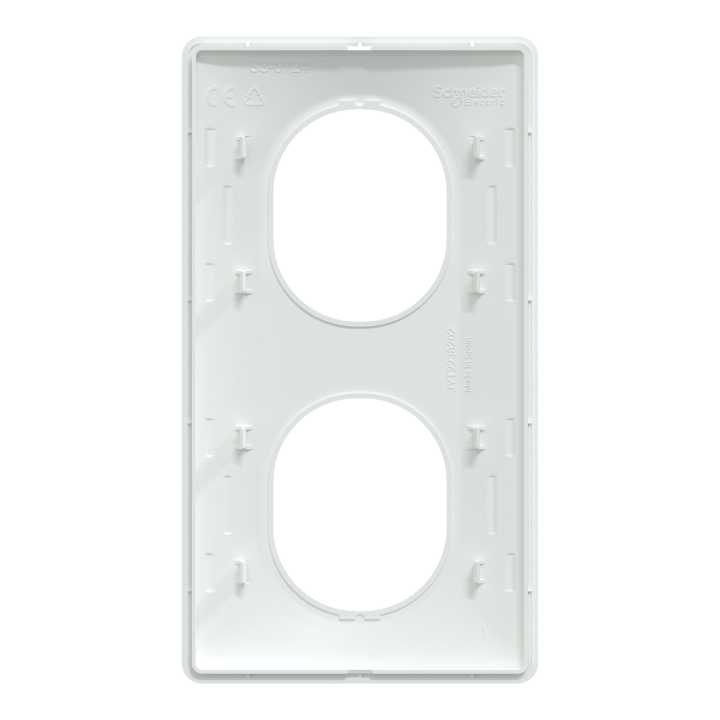 Ovalis - Plaque De Finition - 2 Postes Vertical - Entraxe 71 Mm - Blanc