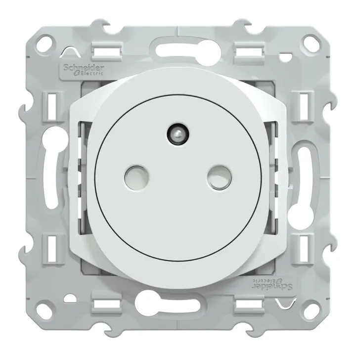 Ovalis - Prise De Courant 2P+T 16A Affleurante - Bornes Automatiques - Blanc