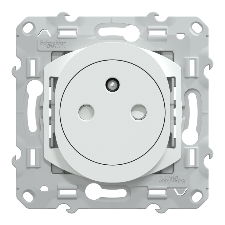 Ovalis - prise de courant 2P+T 16A affleurante - bornes automatiques - Blanc