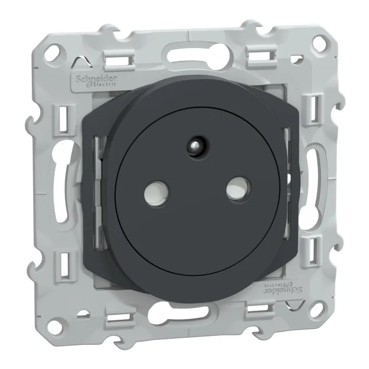 Ovalis - Prise De Courant 2P+T 16A Affleurante - Bornes Auto - Anthracite