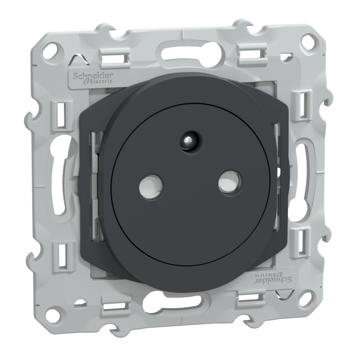 Ovalis - Prise De Courant 2P+T 16A Affleurante - Bornes Auto - Anthracite