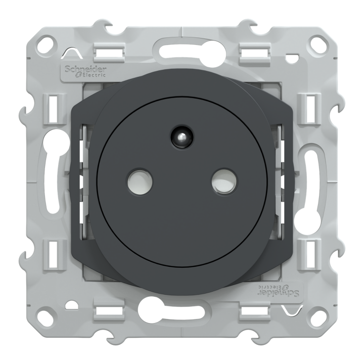 Ovalis - Prise De Courant 2P+T 16A Affleurante - Bornes Auto - Anthracite