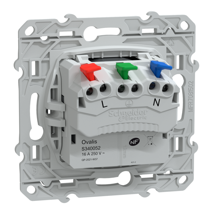 Ovalis - Prise De Courant 2P+T 16A Affleurante - Bornes Auto - Anthracite