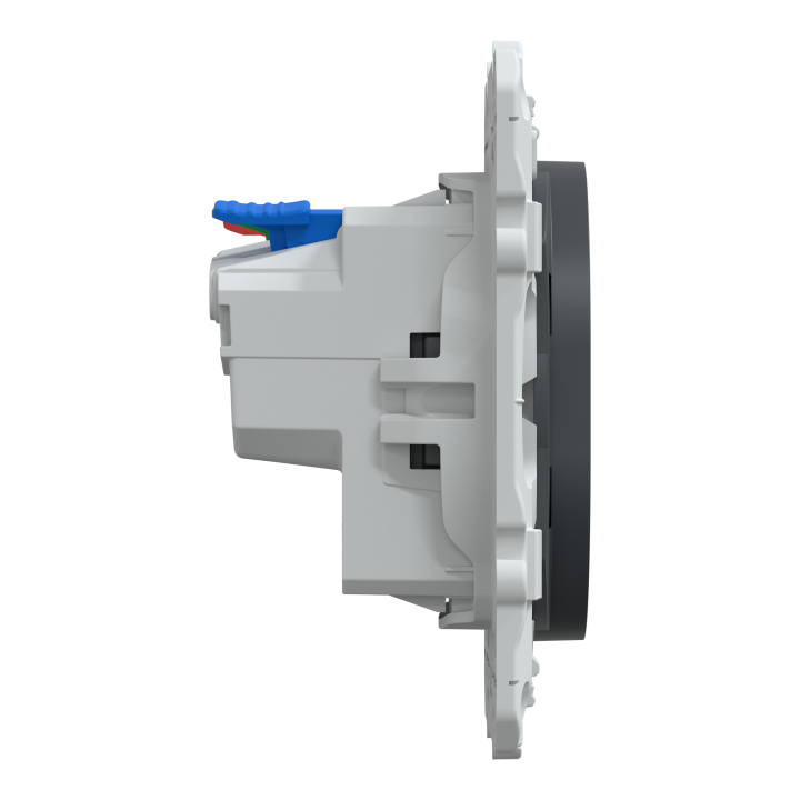 Ovalis - Prise De Courant 2P+T 16A Affleurante - Bornes Auto - Anthracite