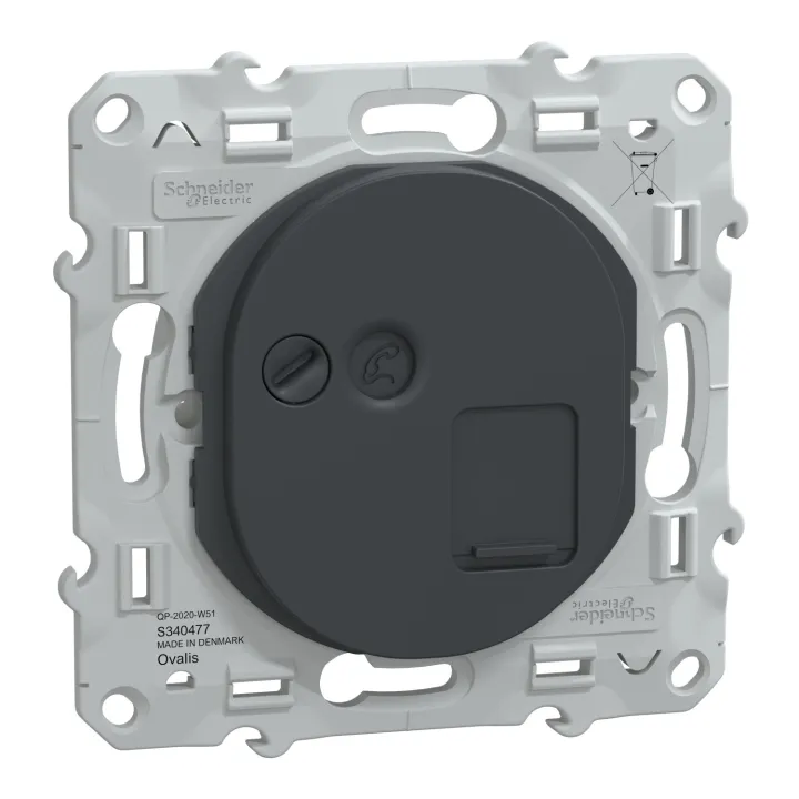 Ovalis - Prise Rj45 Cat.6A Stp - Grade 3 (Multimédia +) - Anthracite