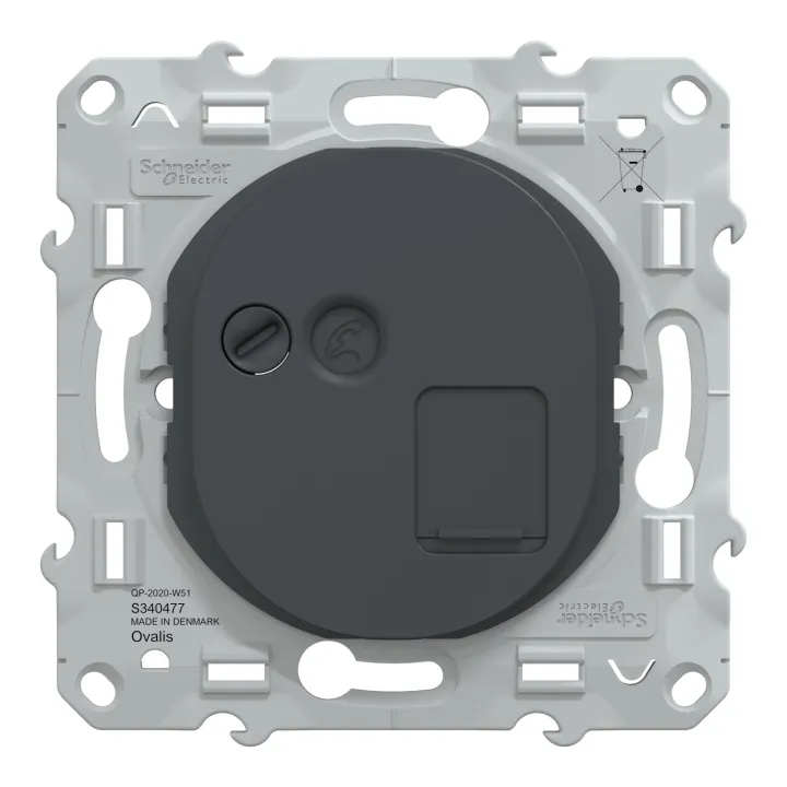 Ovalis - Prise Rj45 Cat.6A Stp - Grade 3 (Multimédia +) - Anthracite
