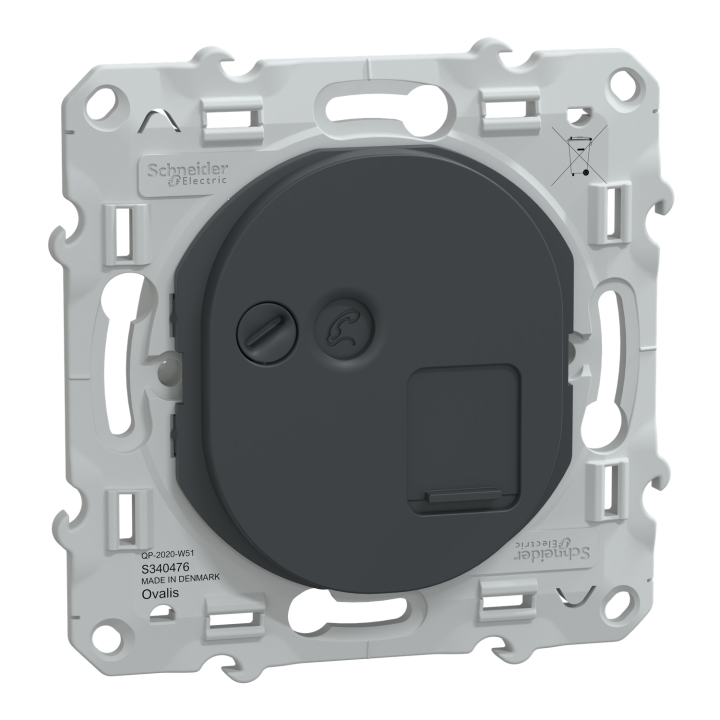 Ovalis - Prise Rj45 Cat.6A Stp - Grade 3 (Multimédia +) - Anthracite