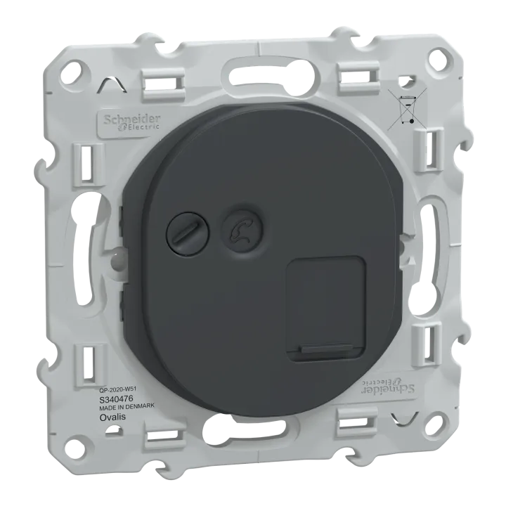 Ovalis - Prise Rj45 Cat.6A Stp - Grade 3 (Multimédia +) - Anthracite