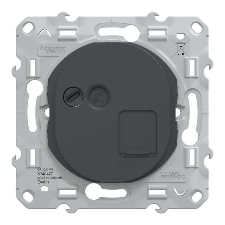 Ovalis - Prise Rj45 Cat.6A Stp - Grade 3 (Multimédia +) - Anthracite