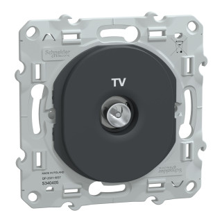 Ovalis - Prise Tv Simple - Anthracite