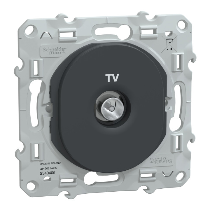 Ovalis - Prise Tv Simple - Anthracite