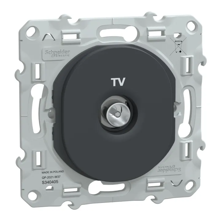 Ovalis - Prise Tv Simple - Anthracite