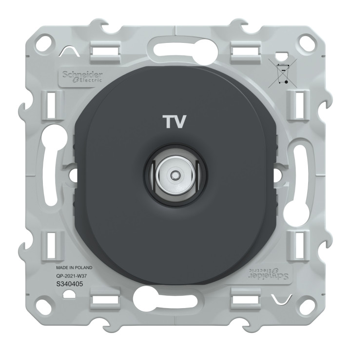 Ovalis - Prise Tv Simple - Anthracite
